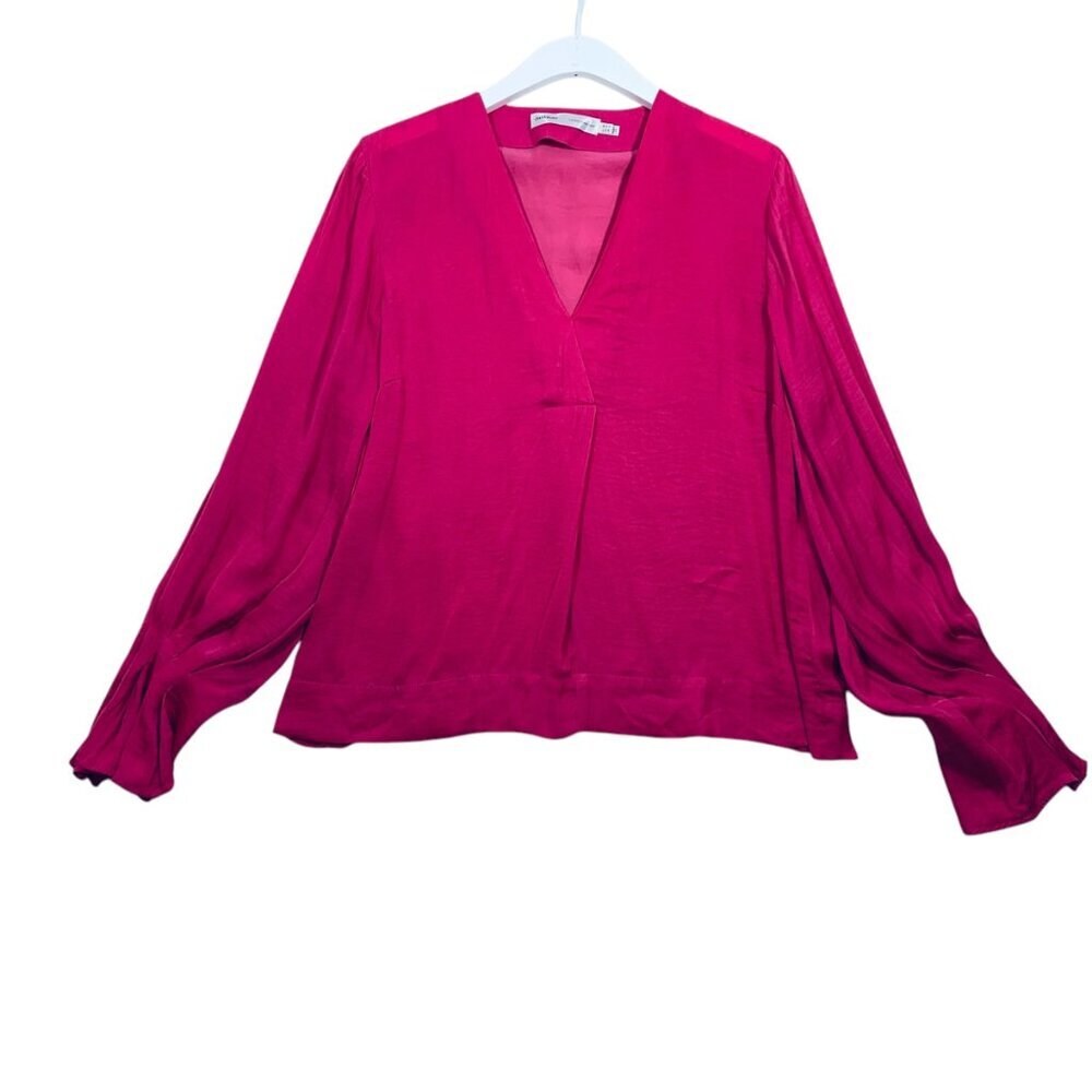 Inwear fushsia long sleeve v-neck blouse  size 38
